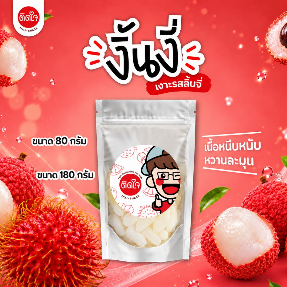 [ส่งไว]TidjaiThaiSnack เงาะกลิ่นลิ้นจี่ หอมหวานอร่อย เนื้อหนึบ ผลไม้อบแห้ง ผลไม้ฟรีซดราย พรีเมี่ยม