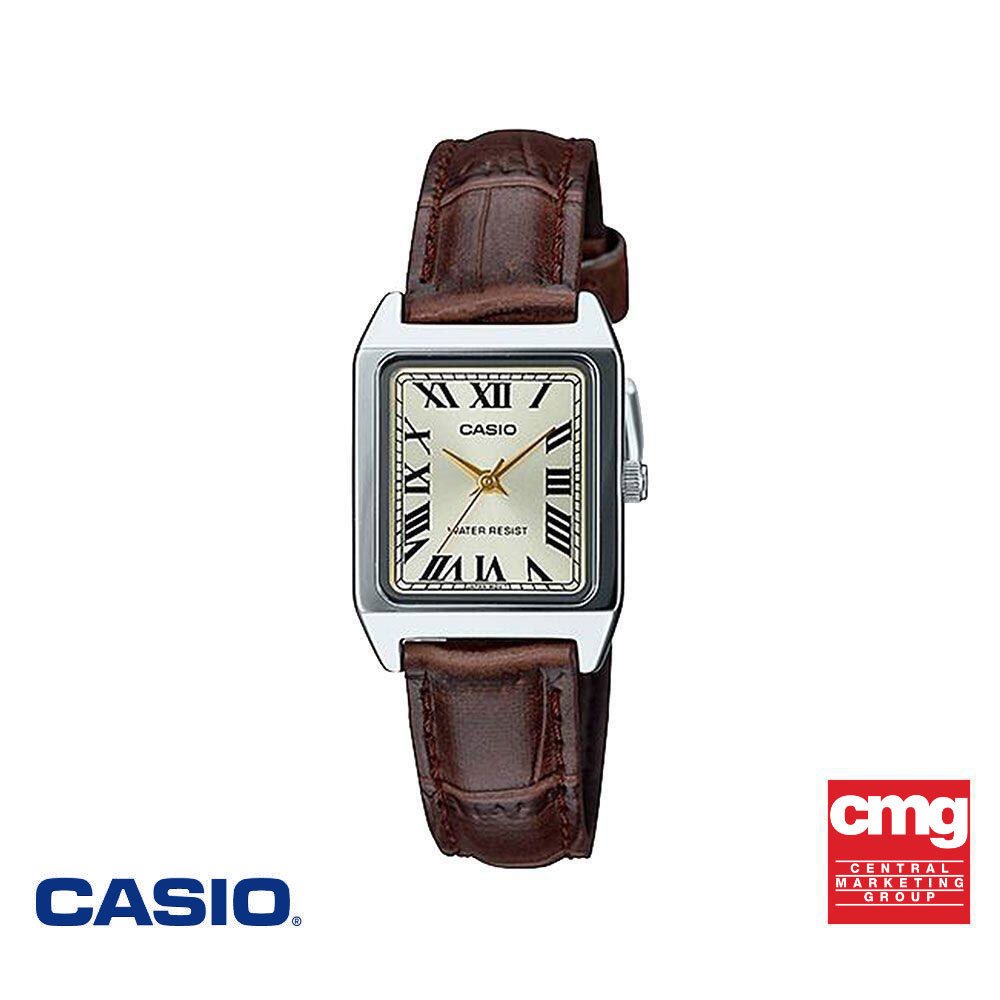 CASIO นาฬิกาข้อมือ CASIO รุ่น LTP-V007L-9BUDF สายหนัง สีน้ำตาล