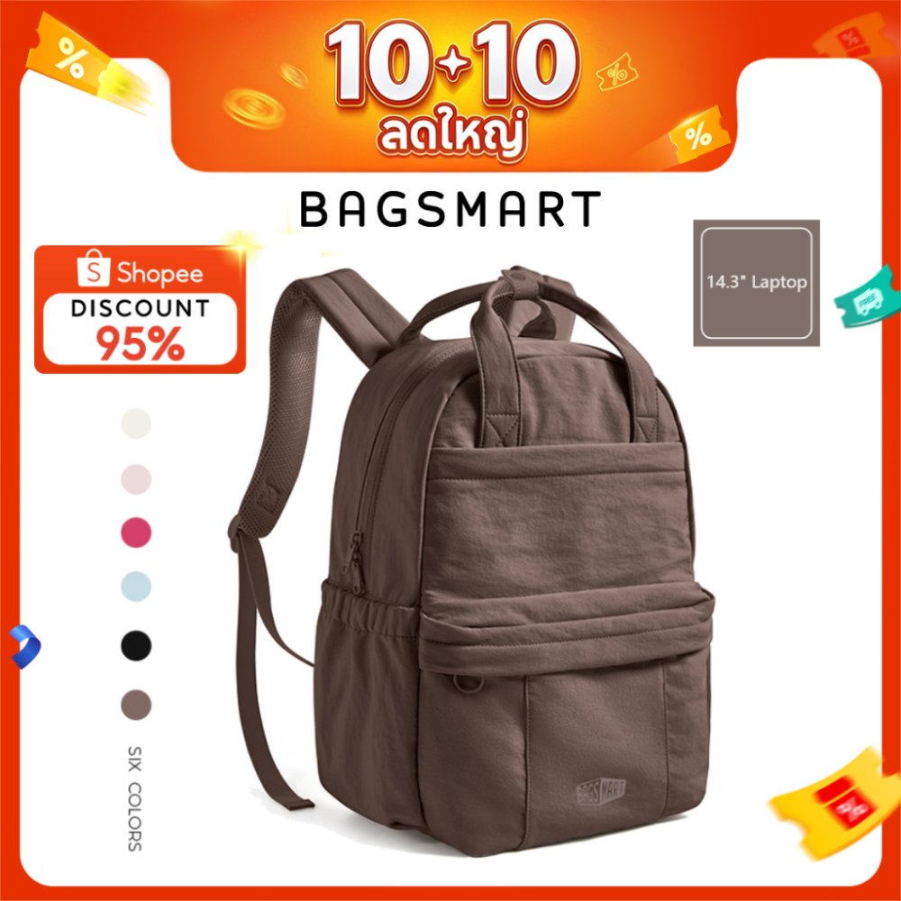 BAGSMAT Casual กระเป๋าเป้สะพายหลัง 14.3 นิ้วแล็ปท็อปกระเป๋าเป้สะพายหลัง Daypack SchoolBag College Bookbag ทํางานกลับแพ็คน่ารักคอมพิวเตอร์กันน้ํา