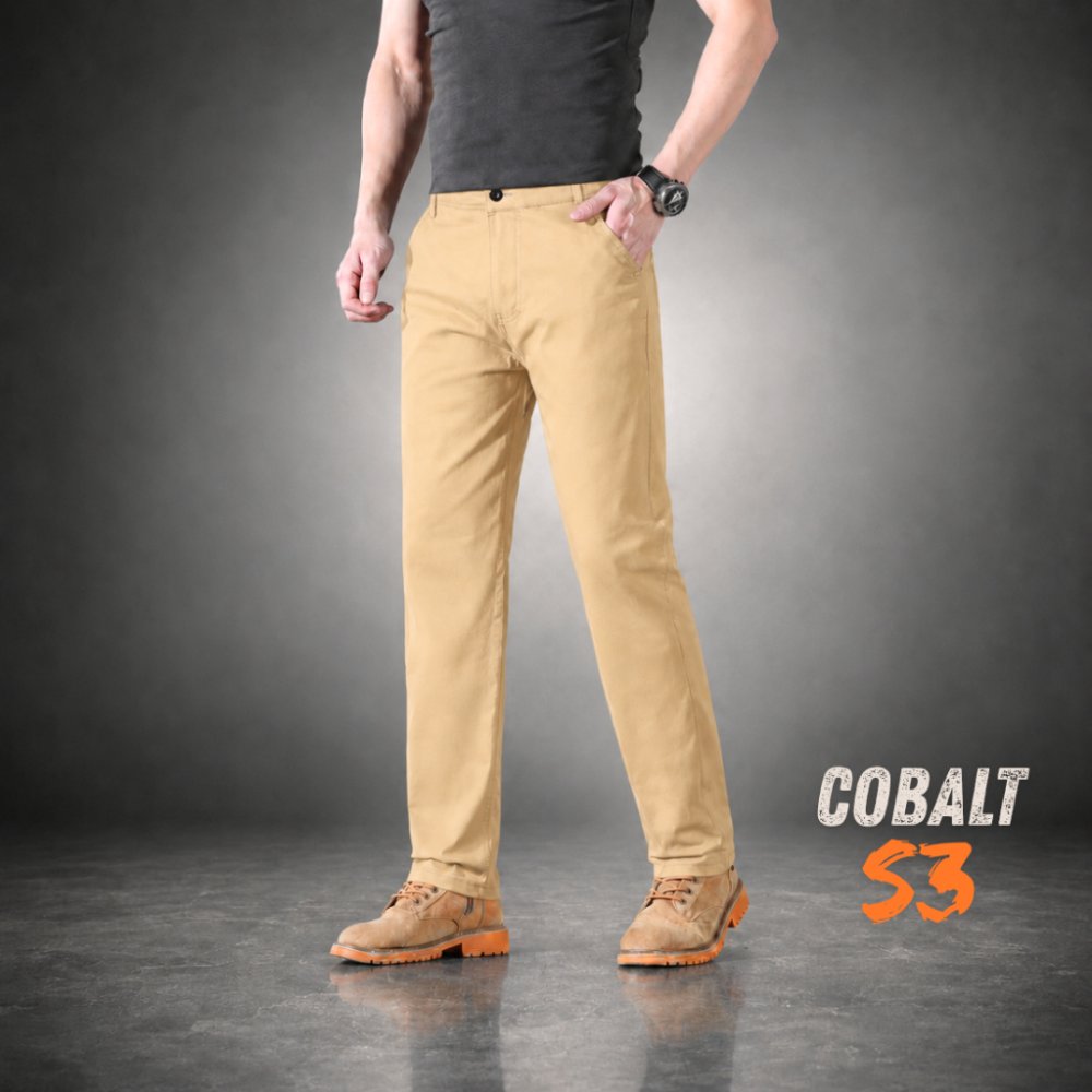 COBALT S3 ผ้ายืด กางเกงขายาว ผู้ชาย กางเกงชิโน ขากระบอกเล็ก ผ้าคอตตอน สแปนเด็กซ์ เอว 28-38 นิ้ว