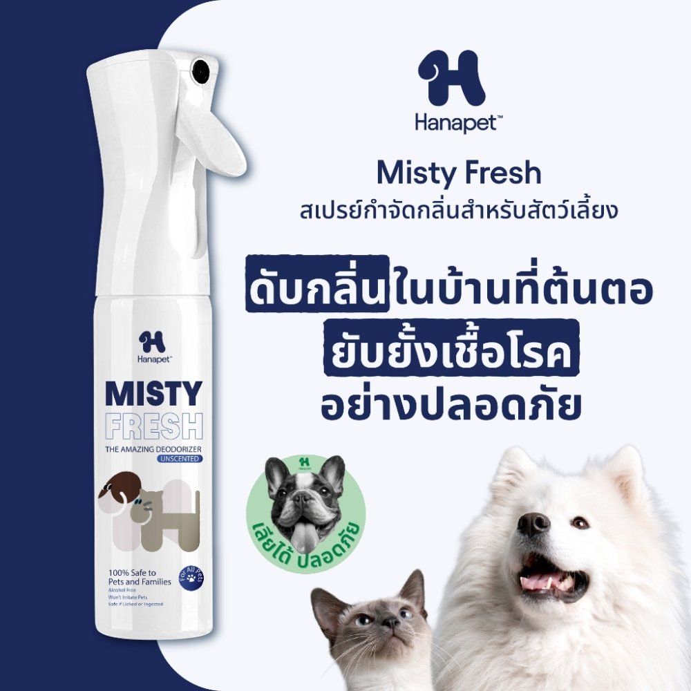 Hanapet Misty Fresh Spray สเปรย์ดับกลิ่น 300ml เฟรชขึ้นทันใจ ฉีดที่ไหนก็หายห่วง