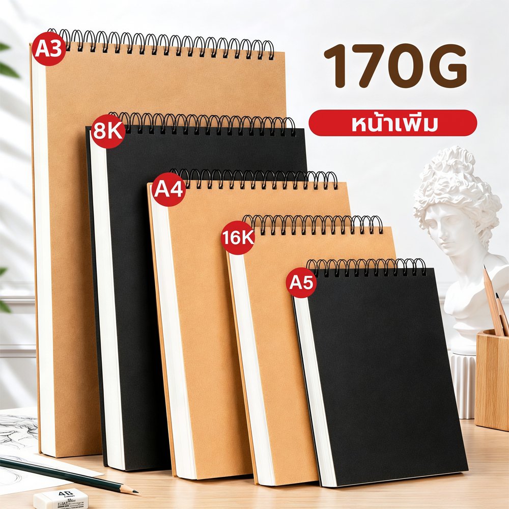 สมุดวาดรูป สมุดสเก็ตภาพ Sketchbook ปกแข็ง A4/A5 กระดาษหนา สมุดไม่มีเส้น กระดาษลอกลาย วาดภาพ วาดเขียน ชุดรูป